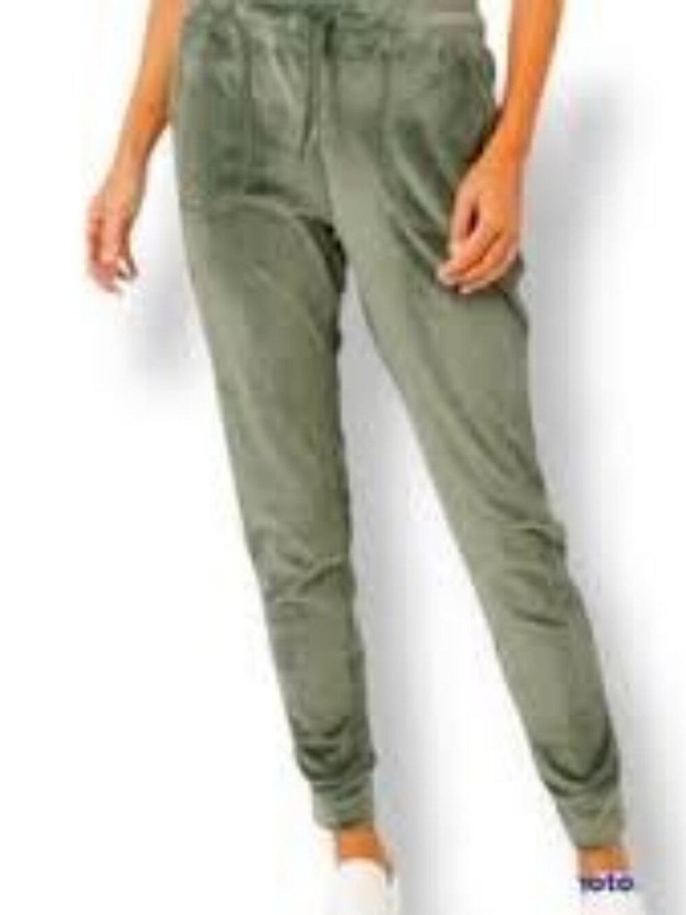 32 Degrees Heat soft velour joggers green women's size XS